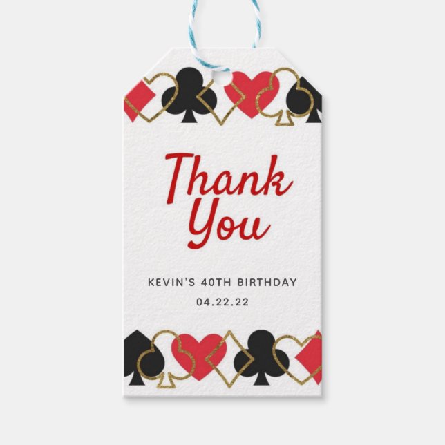 Étiquettes-cadeau Balises cadeaux Poker (Devant)