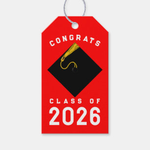 Étiquettes-cadeau Balises cadeaux Red 2023 Graduation
