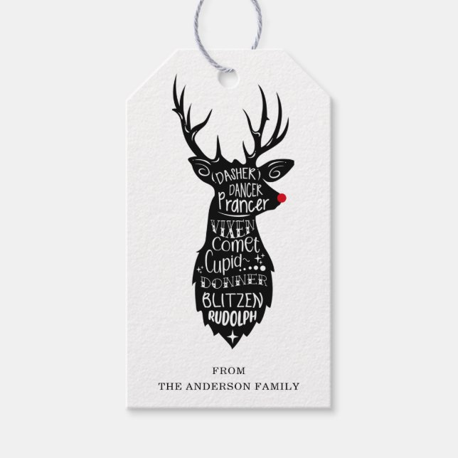Étiquettes-cadeau Balises cadeaux Reindeer (Devant)
