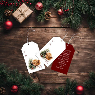 Étiquettes-cadeau Balises cadeaux Sleepy Highland Cow