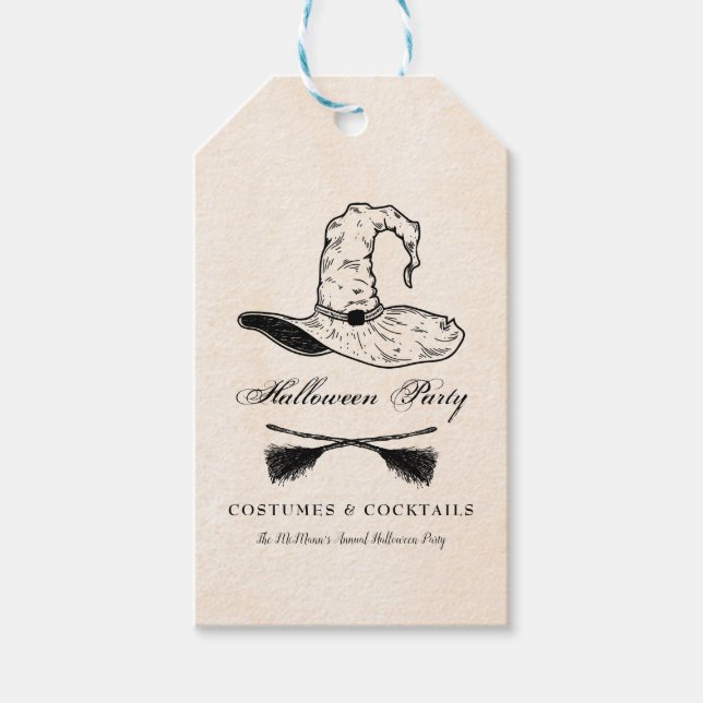Étiquettes-cadeau Balises cadeaux WItch vintages (Devant)