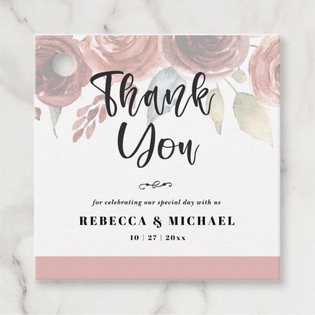 Étiquettes Cadeau Balises carré Merci Favor (Devant)