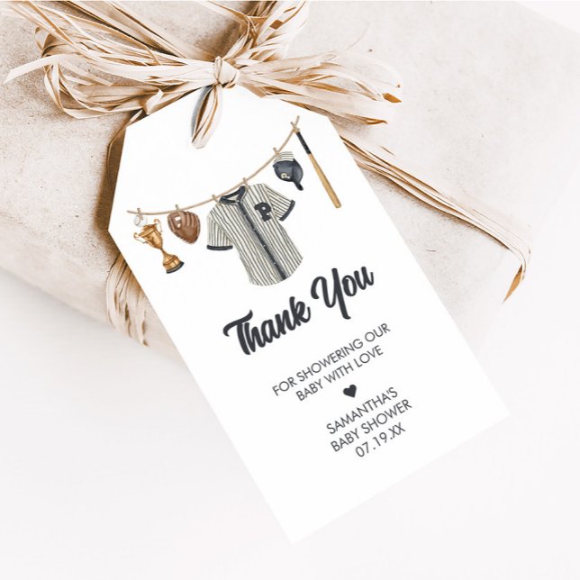 Étiquettes-cadeau Balises de baseball Little Slugger Baby shower Fav (Little Slugger Baseball Baby Shower Favor Tags)