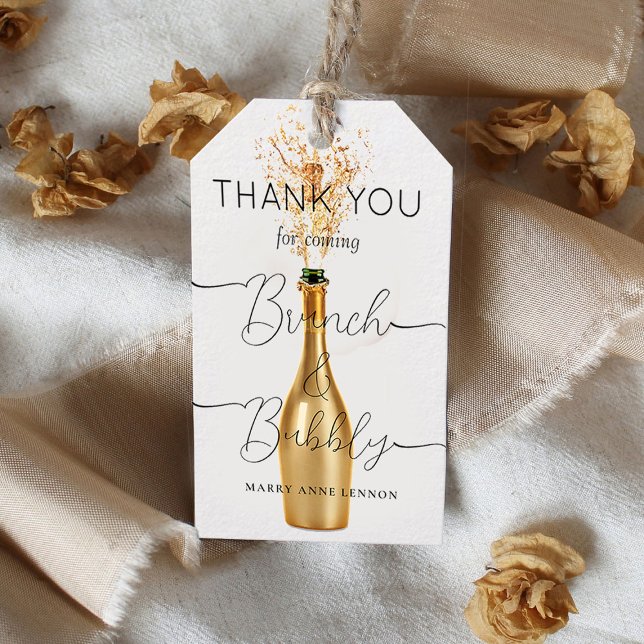 Étiquettes-cadeau Balises de Brunch et de Cadeau de Script Minimal (Créateur téléchargé)