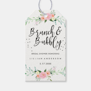 Étiquettes-cadeau Balises de Brunch Floral et de Fête des mariées Bu