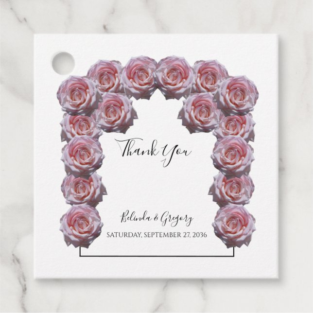 Étiquettes Cadeau Balises de cadeau pour Mariage Rose rose clair (Devant)