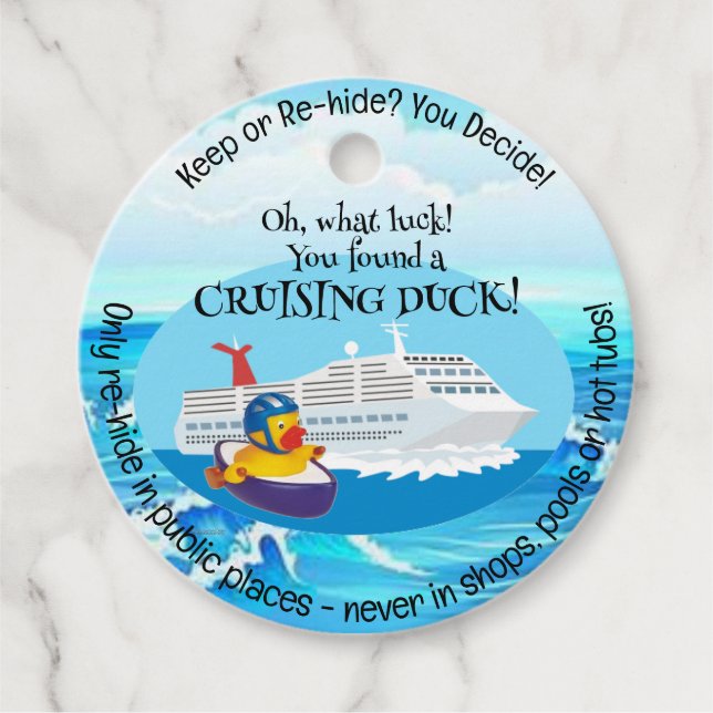 Étiquettes Cadeau Balises de canard de croisière (Devant)