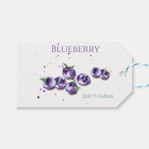 Étiquettes-cadeau Balises de chaîne de bleuets Watercolor