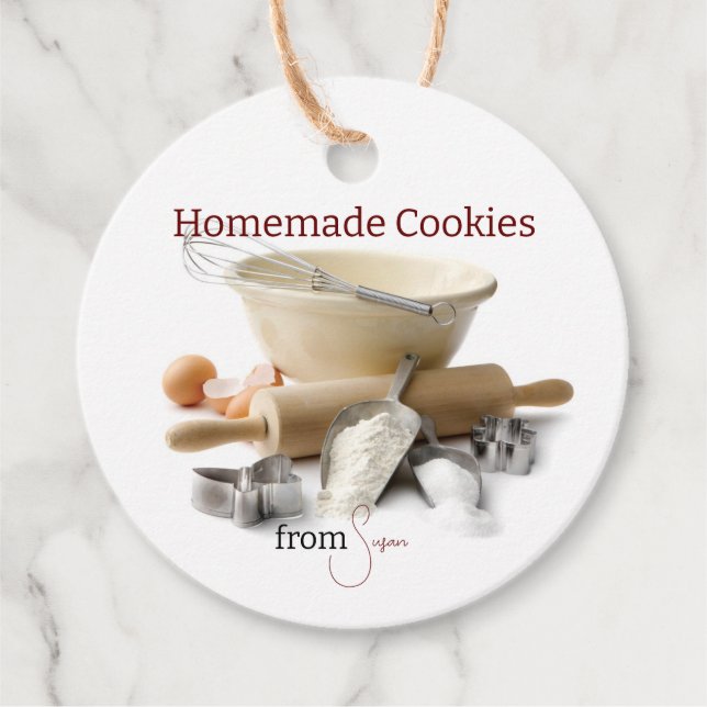 Étiquettes Cadeau Balises de cuisson de nom personnalisé (Devant)