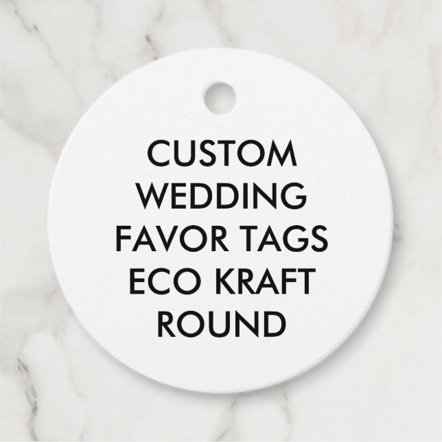 ÉTIQUETTES CADEAU BALISES DE FAVEUR RONDE - ECO KRAFT PAPER (Devant)
