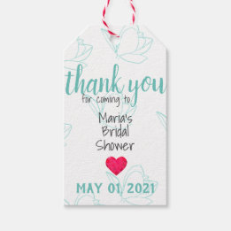 Étiquettes-cadeau Balises de Fête des mariées personnalisables turqu
