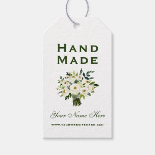 Étiquettes-cadeau Balises de fleurs vertes à la main