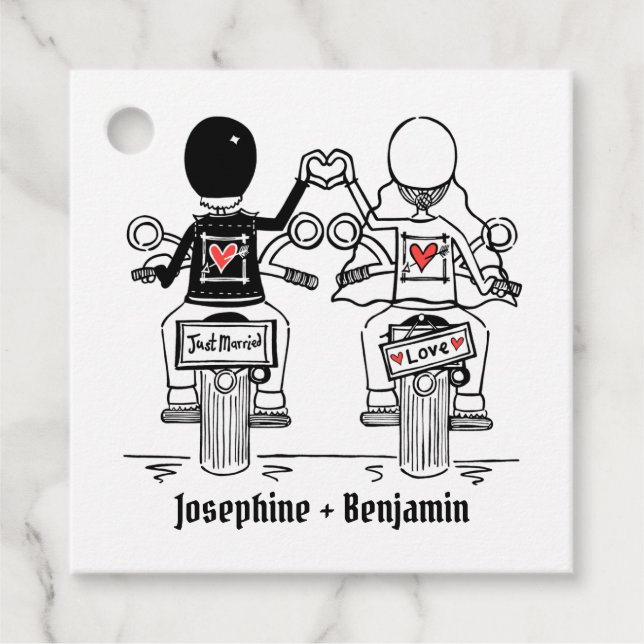 Étiquettes Cadeau Balises de mariage préférées pour moto moto moto p (Devant)
