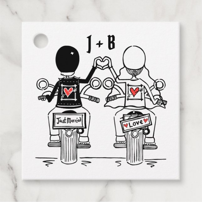 Étiquettes Cadeau Balises de mariage préférées pour moto moto moto p (Devant)