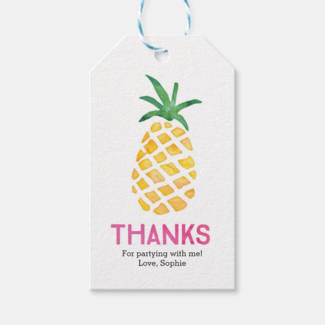 Étiquettes-cadeau Balises de Merci d'ananas | Balises de préférence (Devant)