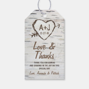 Étiquettes-cadeau Balises de Merci Mariage Rustique Birch Tree