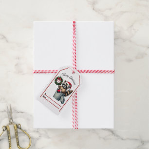 Étiquettes-cadeau Balises de Noël du raton laveur de charme !
