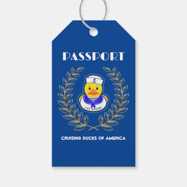 Étiquettes-cadeau Balises de passeport de canard de croisière (Devant)