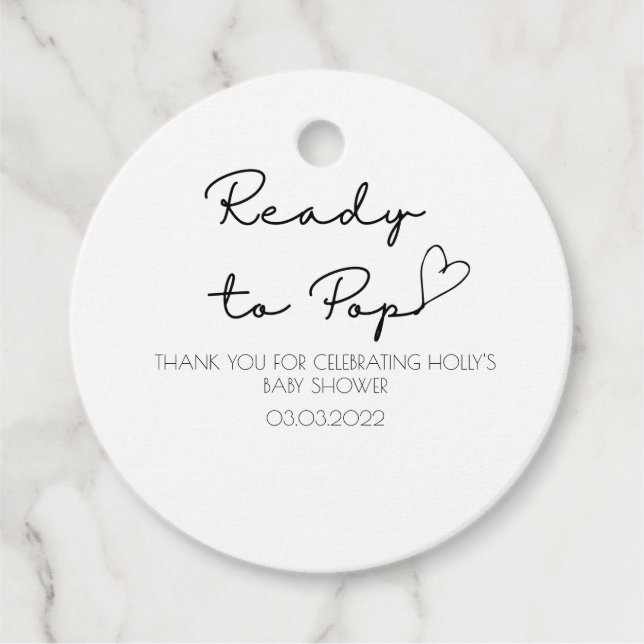 Étiquettes Cadeau Balises de préférence de Baby shower personnalisée (Devant)