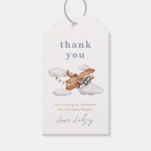Étiquettes-cadeau Balises de préférence du Baby shower d'avion vinta