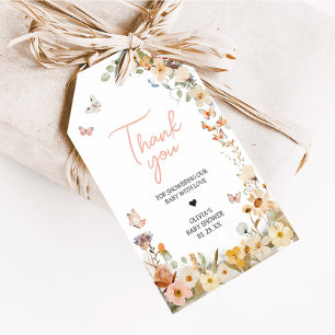 Étiquettes-cadeau Balises de préférence du Baby shower fleur sauvage