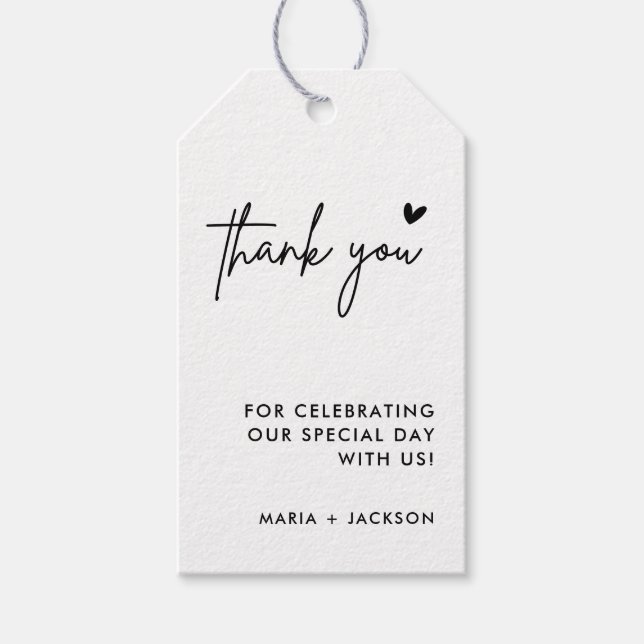 Étiquettes-cadeau Balises de préférence pour le Merci Mariage minima (Devant)