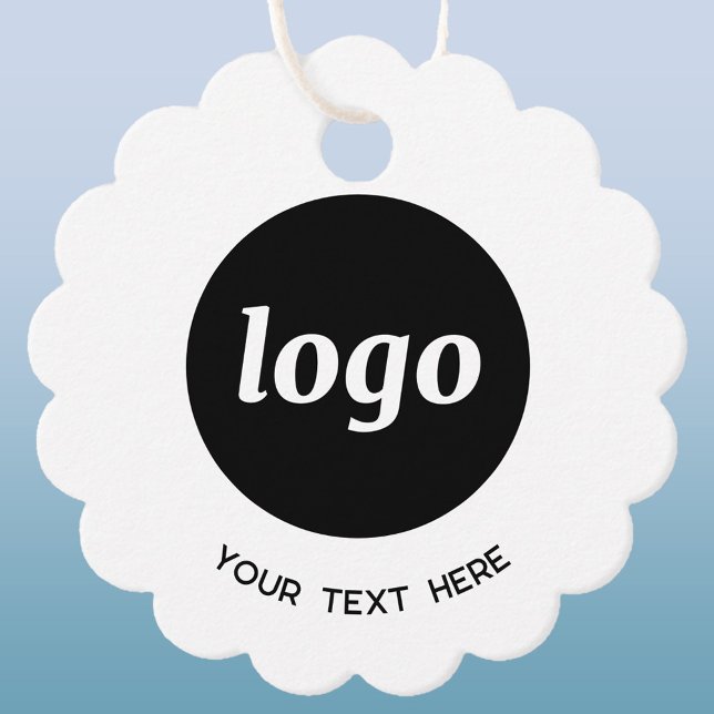 Étiquettes Cadeau Balises de prix d'entreprise simple et texte (Logo  with custom text business promotional price tags)