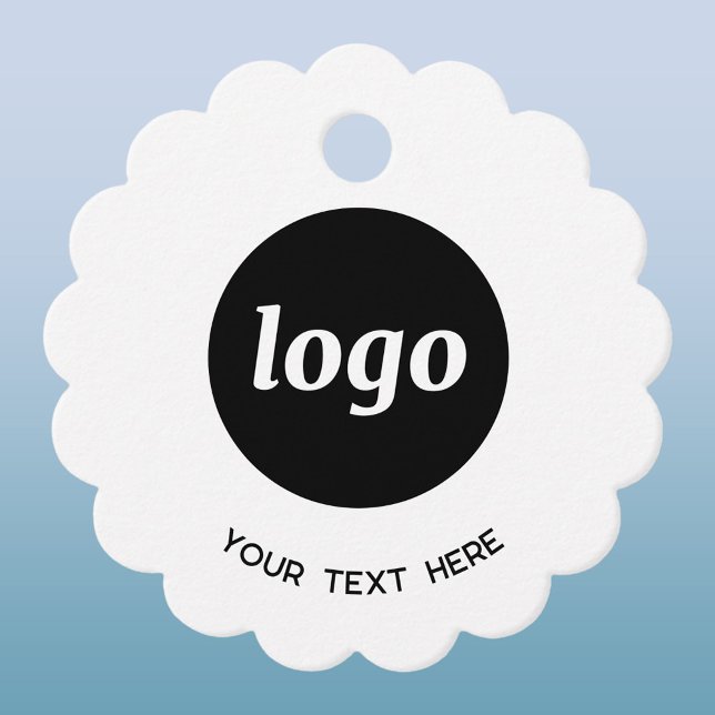 Étiquettes Cadeau Balises de prix d'entreprise simple et texte (Simple logo with custom text business promotional price or hang tag)