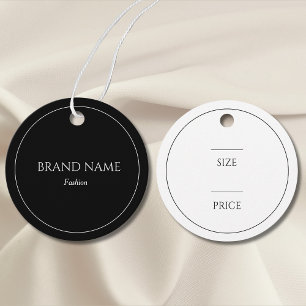 Étiquettes Cadeau Balises de prix simples en noir et blanc
