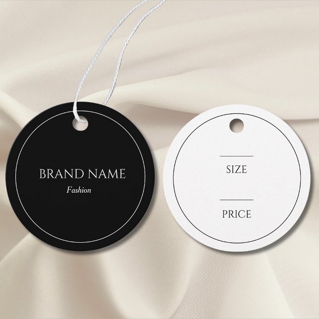 Étiquettes Cadeau Balises de prix simples en noir et blanc (Créateur téléchargé)