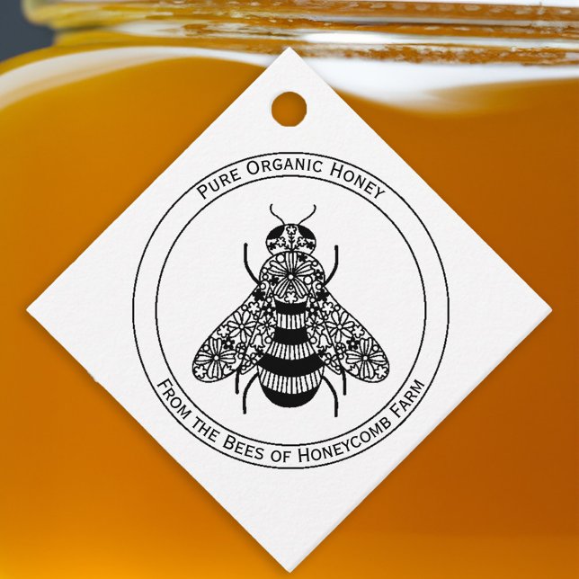 Étiquettes Cadeau Balises de produit ou de prix de l'abeille de miel (Honey apiary beekeeper business custom text product label or price tag)
