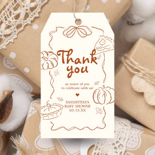 Étiquettes-cadeau Balises du Baby shower Citrouille Little Cutie Pie