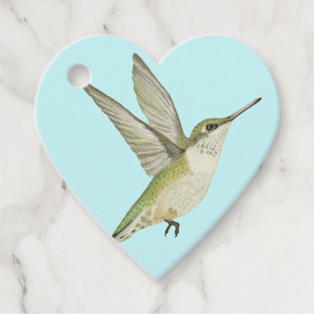 Étiquettes Cadeau Balises Faveur Colibri (Devant)