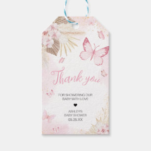 Étiquettes-cadeau Balises Favoris Baby shower rose