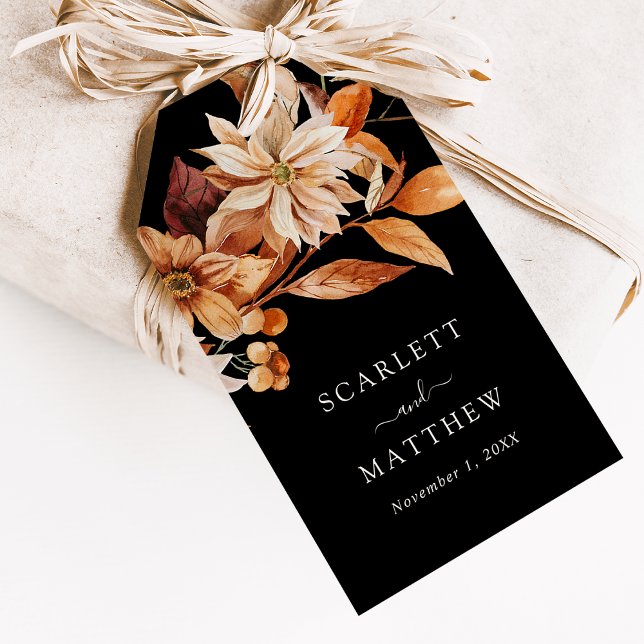 Étiquettes-cadeau Balises Favoris Chute Noire (Black Fall Favor Tags
)