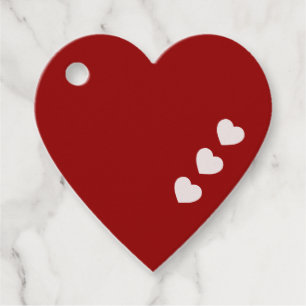 Étiquettes Cadeau Balises Favoris de forme de coeur rose rouge