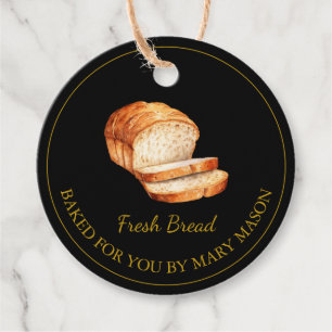 Étiquettes Cadeau Balises Favoris de Pain Maison Noir