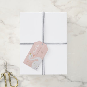 Étiquettes-cadeau Balises Favoriser Anniversaire du cygne Rose et