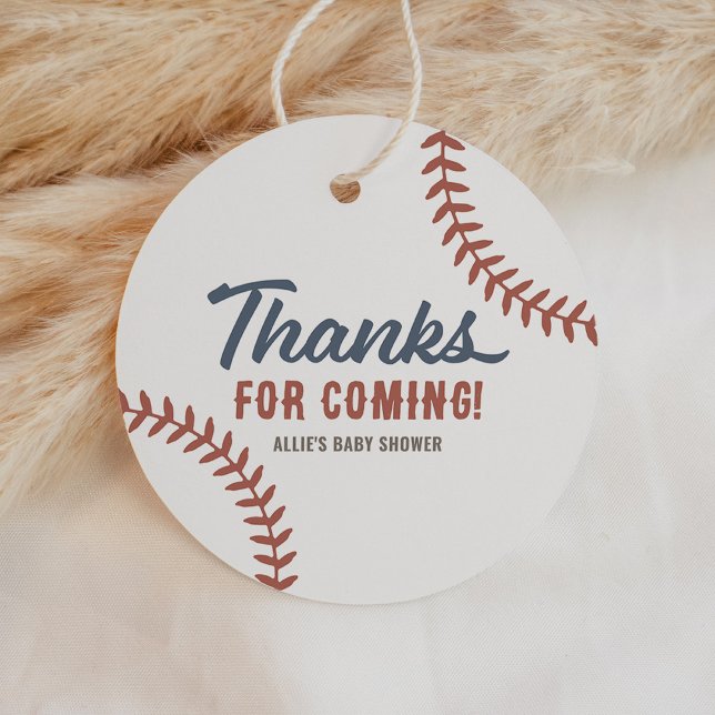 Étiquettes Cadeau Balises Favoriser Baby shower Baseball (Créateur téléchargé)