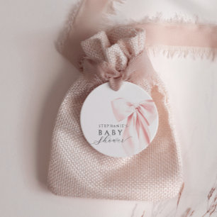 Étiquettes Cadeau Balises favorites arrondies du Baby shower Bow ros