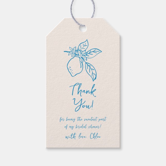 Étiquettes-cadeau Balises Favorites Fête des mariées Citron Dessinée (Devant)