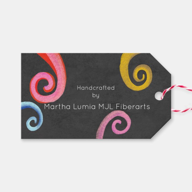 Étiquettes-cadeau Balises Fibre Arts (Devant (Horizontal))