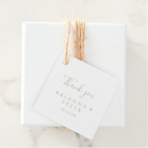 Étiquettes Cadeau Balises Gold Simple Minimalist Wedding Favor