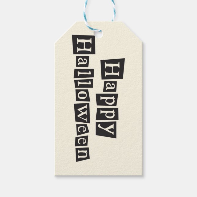 Étiquettes-cadeau Balises Grunge et Vintage Black Treat (Devant)