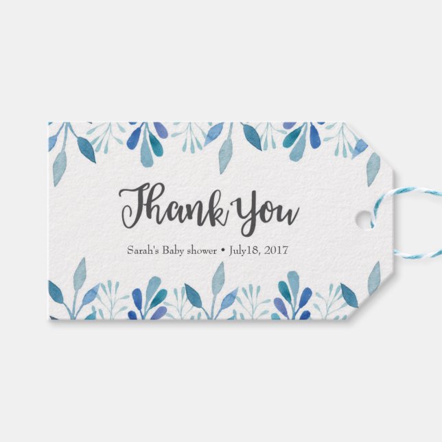 Étiquettes-cadeau Balises Merci | Balises de préférence | Aquarelle  (Devant (Horizontal))