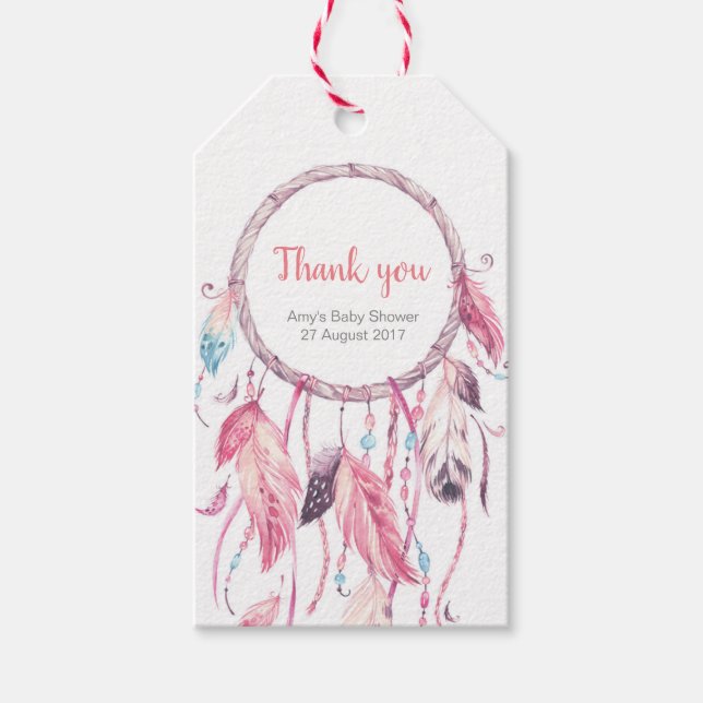 Étiquettes-cadeau Balises Merci | Balises de préférence | Dream Catc (Devant)