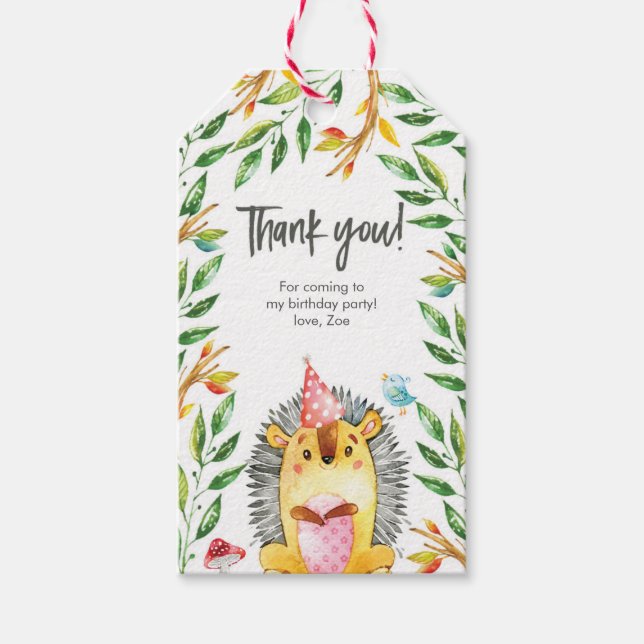 Étiquettes-cadeau Balises Merci | Balises de préférence | Hérisson m (Devant)