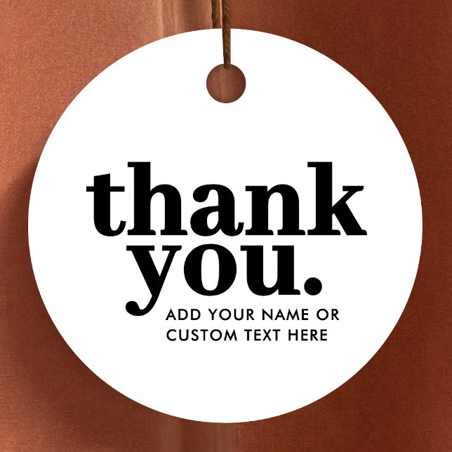 Étiquettes Cadeau Balises Merci Favor | Noir et blanc rétro (Créateur téléchargé)