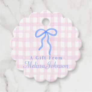 Étiquettes Cadeau Balises personnalisées Preppy Bow