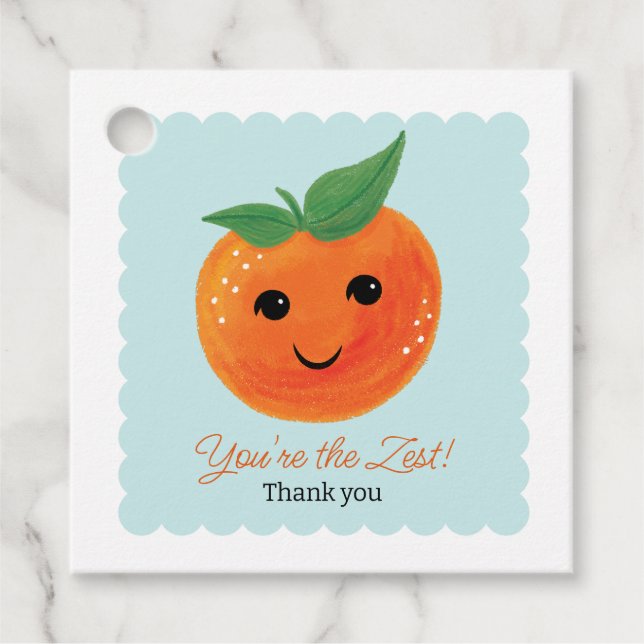 Étiquettes Cadeau Balises préférées de Little Cutie Orange Merci (Devant)